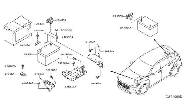 2019 Infiniti QX50 Bracket Assembly-Battery Mounting Diagram for F4860-5NAMH