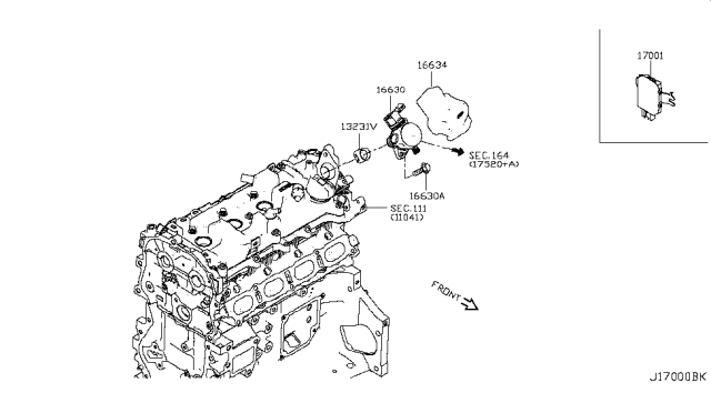 2019 Infiniti QX50 High Pressure Fuel Pump Assembly Diagram for 16630-5NA0A