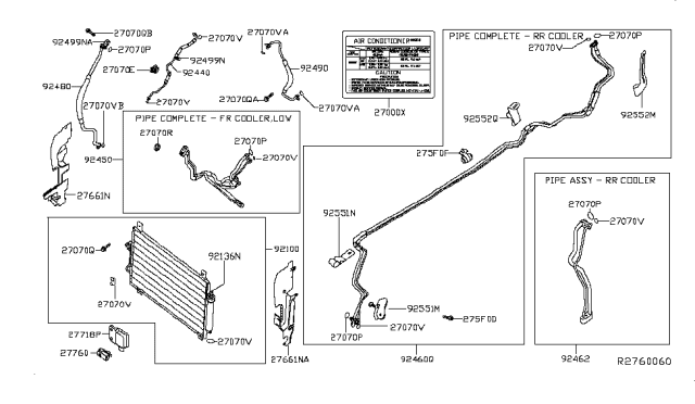 2013 Infiniti JX35 Label-Caution,Air Cond Diagram for 27090-E985B