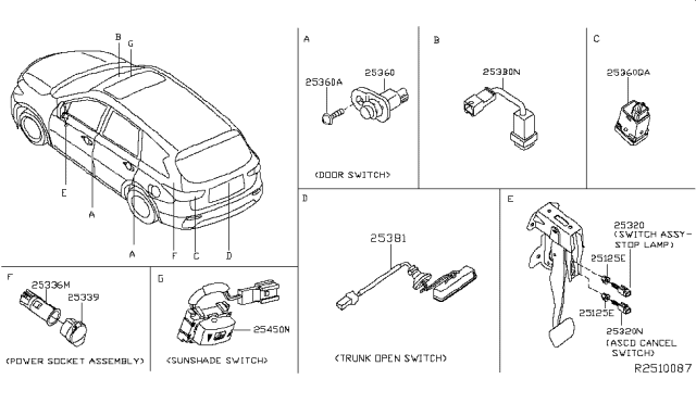 2013 Infiniti JX35 Switch Diagram 1