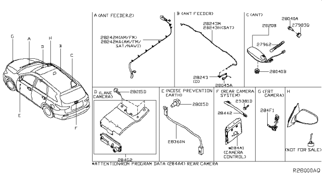 2013 Infiniti JX35 Feeder-Antenna Diagram for 28243-3JL0B