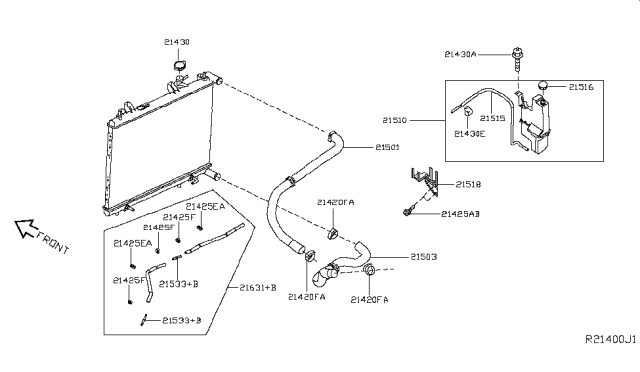 2015 Infiniti QX60 Radiator,Shroud & Inverter Cooling Diagram 2