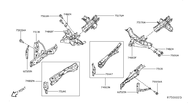 2014 Infiniti QX60 Hook Front LH Diagram for E1142-3JAMA