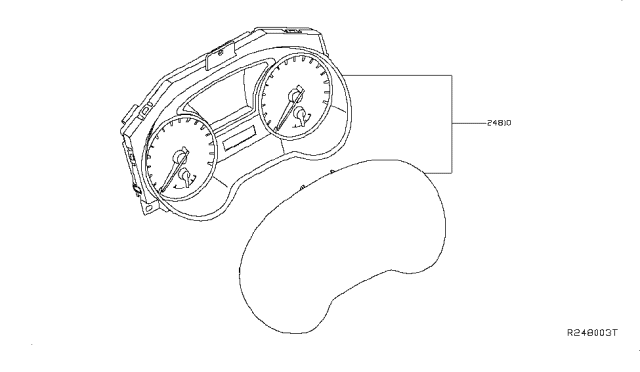 2013 Infiniti JX35 Instrument Combination Meter Assembly Diagram for 24810-9NA1B