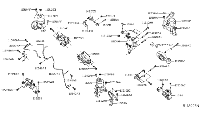 2017 Infiniti QX60 Bolt Diagram for 01125-N043U