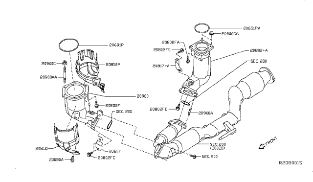 2013 Infiniti JX35 Catalyst Converter,Exhaust Fuel & URE In Diagram