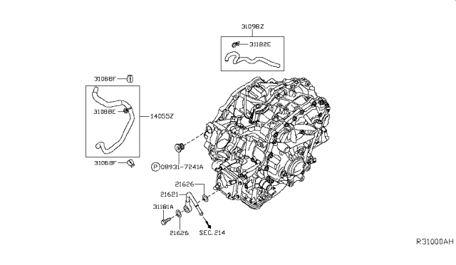 2014 Infiniti QX60 Auto Transmission,Transaxle & Fitting Diagram 6