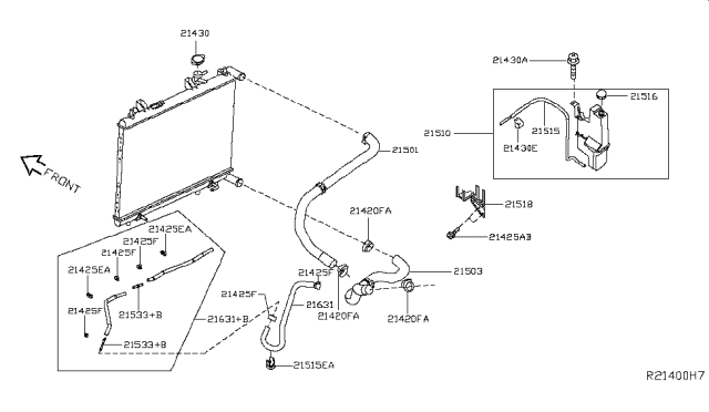 2013 Infiniti JX35 Radiator,Shroud & Inverter Cooling Diagram 3