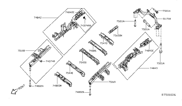 2013 Infiniti JX35 Member & Fitting Diagram 2