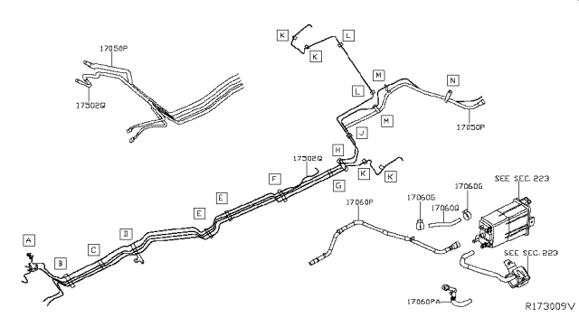 2013 Infiniti JX35 Tube-EVAPOLATION Piping Diagram for 18793-3JA0A