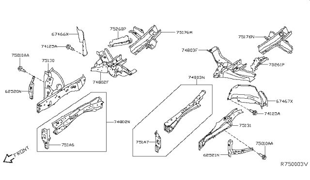 2016 Infiniti QX60 Member & Fitting Diagram 1