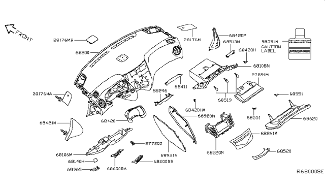 2013 Infiniti JX35 Grille-Front Speaker Diagram for 28176-3JA0B