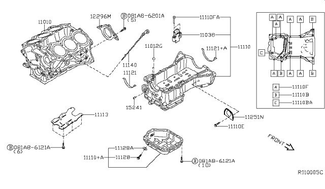 2014 Infiniti QX60 Gasket-Oil Pan Diagram for 11121-7Y010