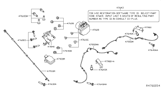 2018 Infiniti QX60 Sensor Assembly G Diagram for 47931-3JA0A