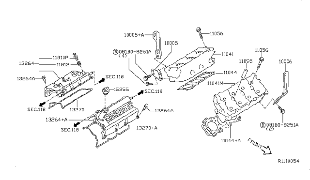 2015 Infiniti QX60 Cylinder Head & Rocker Cover Diagram 1