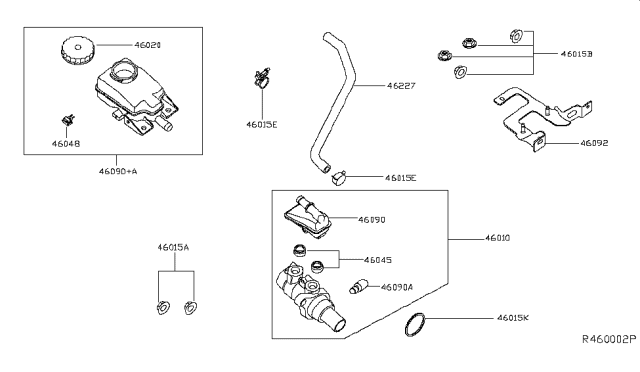 2015 Infiniti QX60 Gas Brake Master Cylinder Diagram