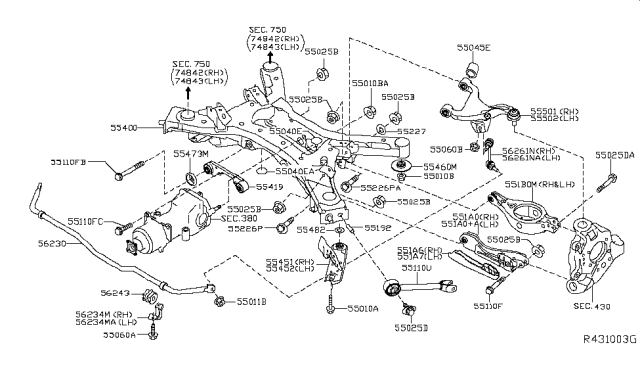 2019 Infiniti QX60 Rear Suspension Diagram 3