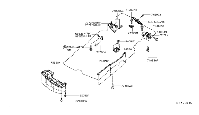 2015 Infiniti QX60 Gas Floor Fitting Diagram 2