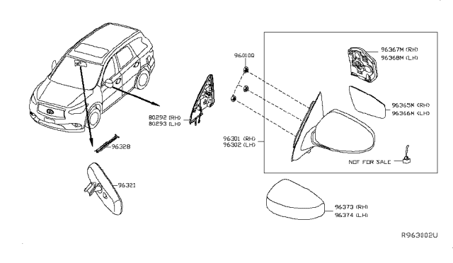 2015 Infiniti QX60 Gas Rear View Mirror Diagram