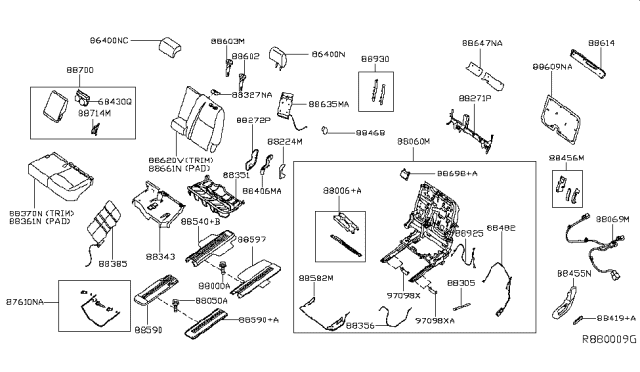 2013 Infiniti JX35 Rear Seat Diagram 2