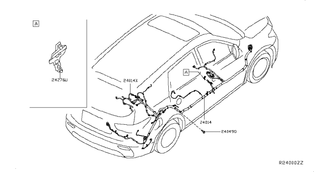 2019 Infiniti QX60 Harness Assembly-Body Diagram for 24014-9NU0A