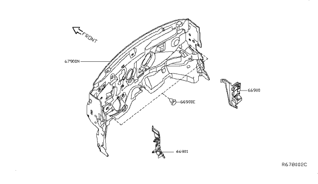 2018 Infiniti QX60 Dash Trimming & Fitting Diagram