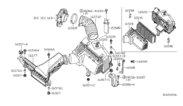 2016 Infiniti QX60 Gas Air Cleaner Diagram 2