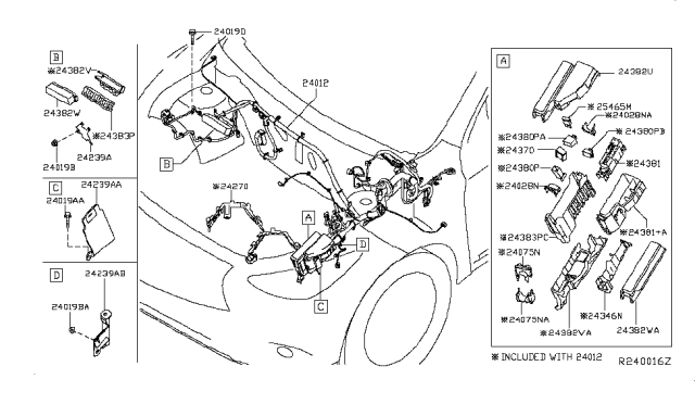 2014 Infiniti QX60 Cover-FUSIBLE Link Holder Diagram for 24382-3JA0A