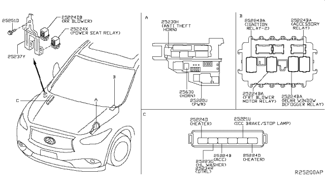 2016 Infiniti QX60 Gas Relay Diagram 1