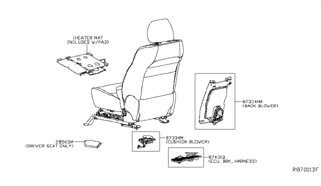 2019 Infiniti QX60 Front Seat Diagram 2