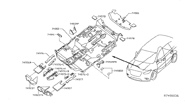 2014 Infiniti QX60 Floor Trimming Diagram 1