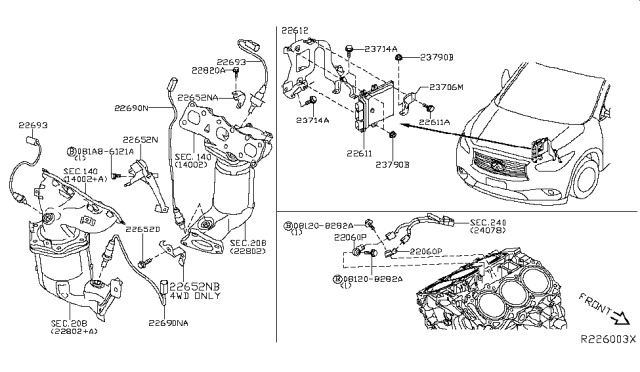 2014 Infiniti QX60 Engine Control Module Diagram for 23710-9NA4A