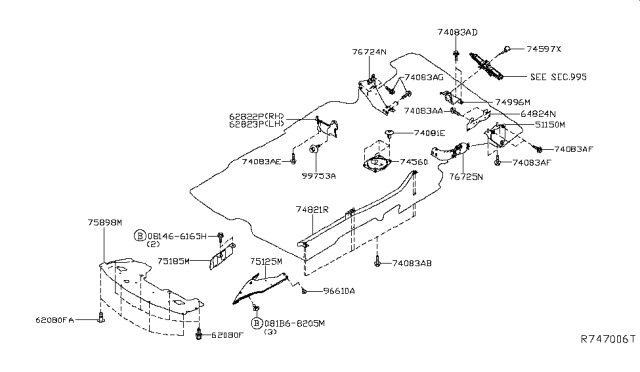 2017 Infiniti QX60 Clip Diagram for 01553-2DR9A