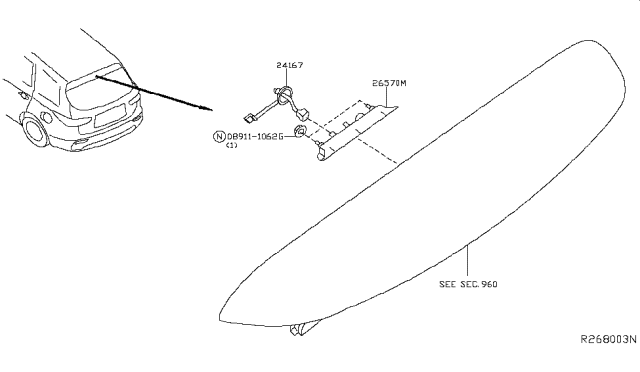 2017 Infiniti QX60 High Mounting Stop Lamp Diagram 2