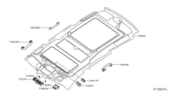 2015 Infiniti QX60 Roof Trimming Diagram