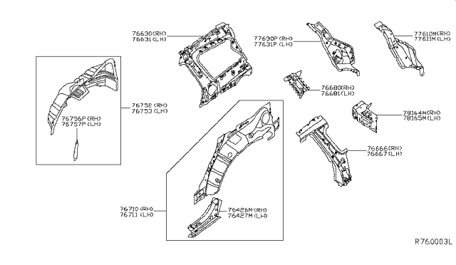 2014 Infiniti QX60 Body Side Panel Diagram 2