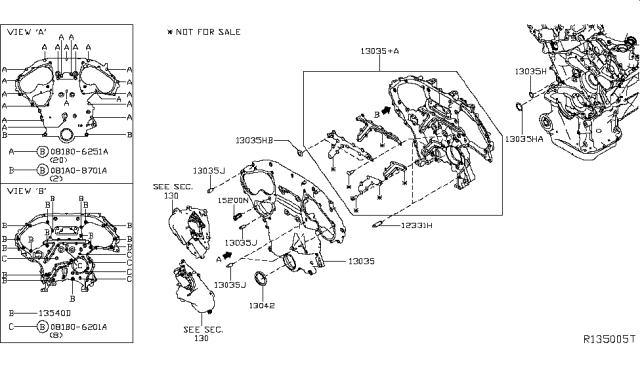 2016 Infiniti QX60 Front Cover,Vacuum Pump & Fitting Diagram 1