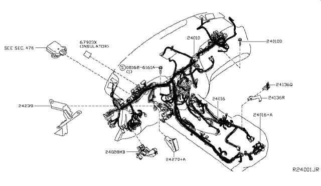 2019 Infiniti QX60 Harness-Main Diagram for 24010-9NR3C