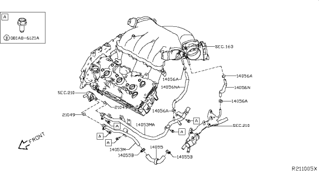 2016 Infiniti QX60 Water Hose & Piping Diagram 1