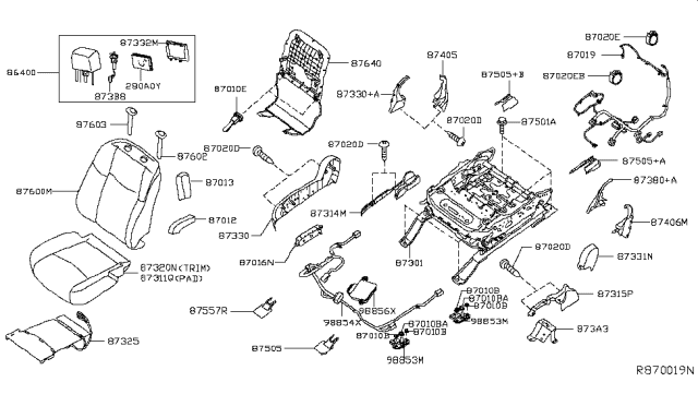 2018 Infiniti QX60 HEADREST-Front _Seat Diagram for 86400-9NF1C