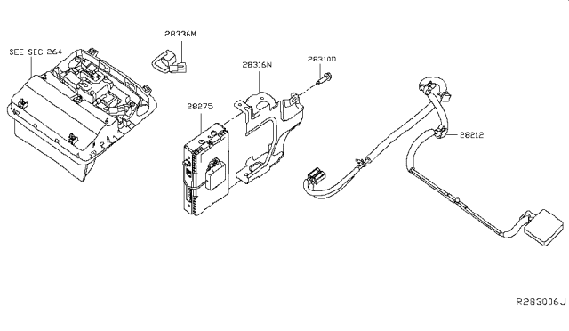 2019 Infiniti QX60 Bracket Diagram for 25233-9NR0A