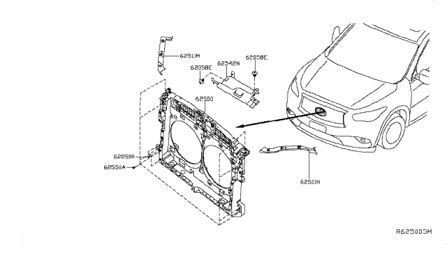 2017 Infiniti QX60 Splash Guard-Air Duct Diagram for 62542-3JA0A