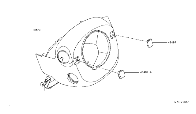 2017 Infiniti QX60 Mask-Steering Column Diagram for 48487-3JA0B