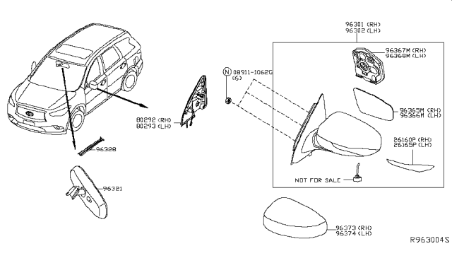 2016 Infiniti QX60 Rear View Mirror Diagram 1