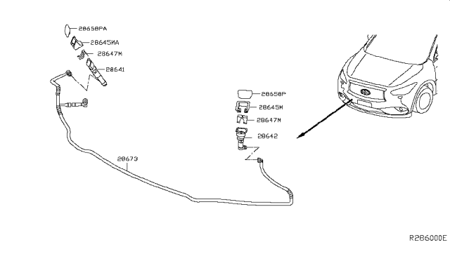 2019 Infiniti QX60 Cover-Nozzle,Head Lamp Cleaner Diagram for 28659-9NR0A