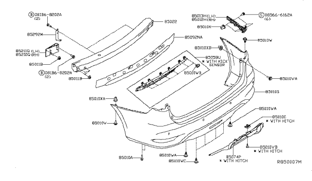 2018 Infiniti QX60 Gas Rear Bumper Diagram 2