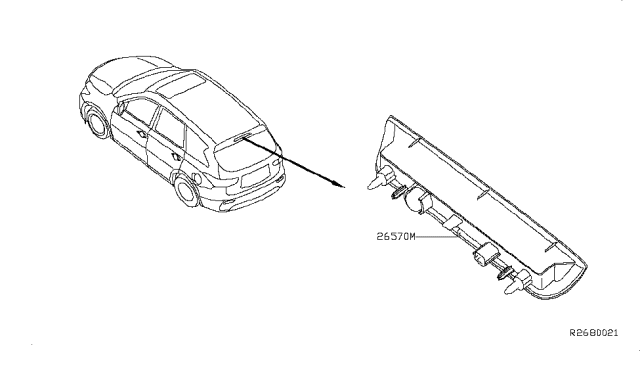 2013 Infiniti JX35 Lamp Assembly-Stop,High Mounting Diagram for 26590-3JA0A
