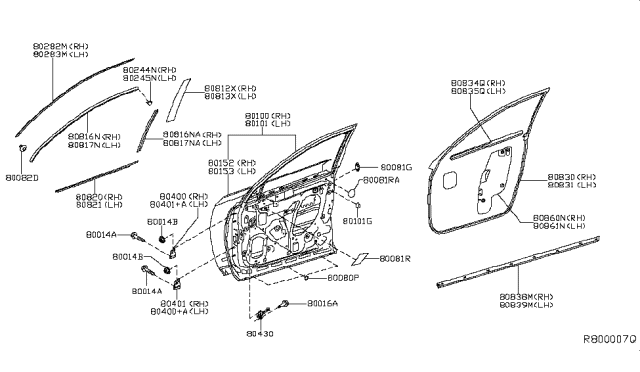 2019 Infiniti QX60 Cover-SASH Diagram for 802D4-3JA0B