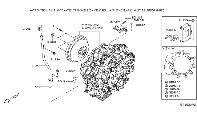 2015 Infiniti QX60 Auto Transmission,Transaxle & Fitting Diagram 2
