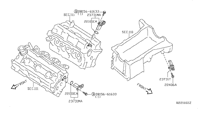 2015 Infiniti QX60 Gas Distributor & Ignition Timing Sensor Diagram 1